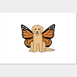 Golden Retriever Butterfly Posters and Art